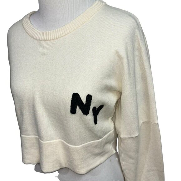 Spirit Jersey Women's L Large Crop Knit Sweater New York Applique Long Sleeves - Picture 5 of 9